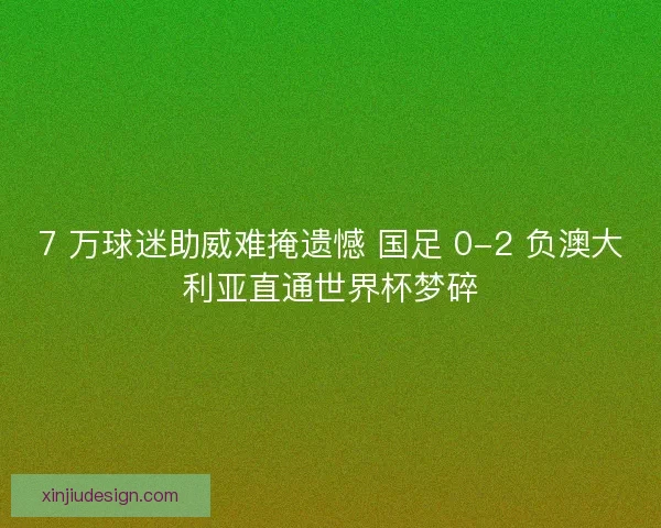 7 万球迷助威难掩遗憾 国足 0-2 负澳大利亚直通世界杯梦碎