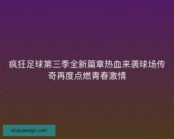 疯狂足球第三季全新篇章热血来袭球场传奇再度点燃青春激情