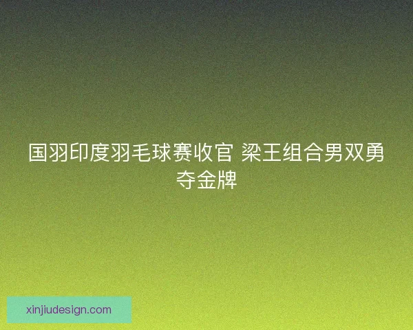 国羽印度羽毛球赛收官 梁王组合男双勇夺金牌